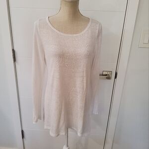 Eileen Fisher Organic Linen Knit A-line Sweater Size L